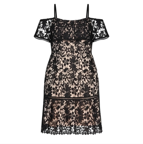 NWT CITY CHIC NUDE ILLUSION DRESS SZ. 24/XXL - Picture 4 of 5